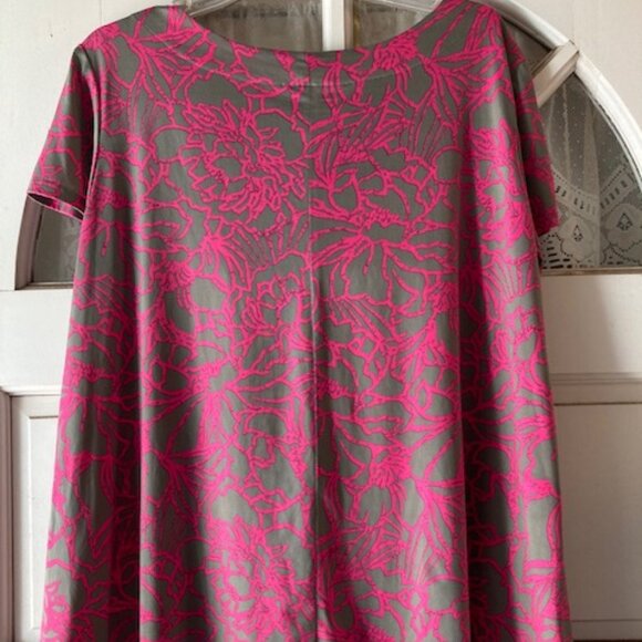 IOLANI HAWAII VINTAGE WOMENS PULLON OVER BLOUSE TOP KEYHOLE NICE PINK HAWAIIAN M - Picture 2 of 7